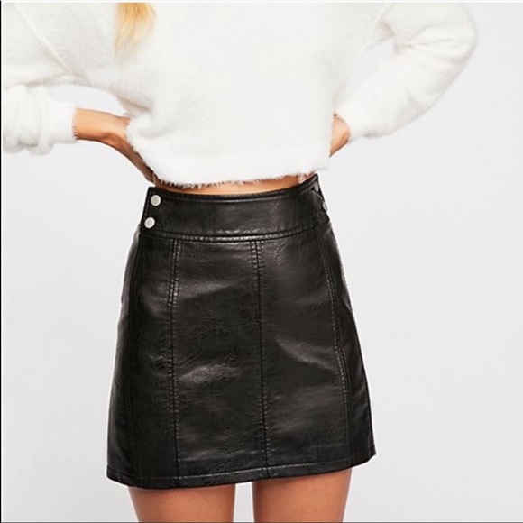Free People Dresses & Skirts - Free People | Retro Vegan Leather Mini Skirt